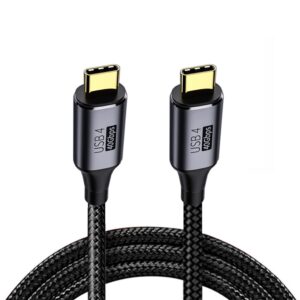 JINPINCABLE USB4 Cable 40Gbps,100W Fast Charging,Compatible with Thunderbolt 4 3 and Type-c,8K @60Hz,for USB C Laptop, Smartphone, External SSD,eGPU,Docking Station,1Ft (2 Pack)