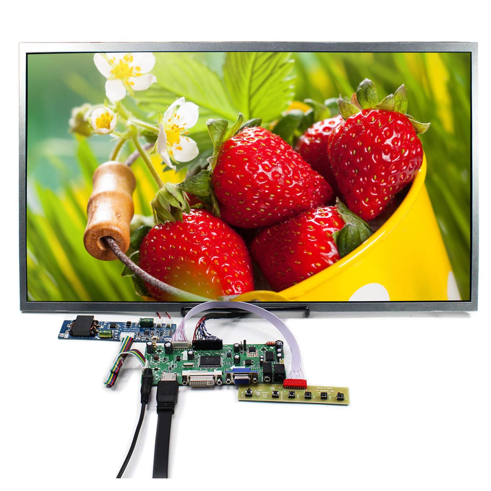 FanyiTek 21.5 inch M215HJJ 1920x1080 FHD 1000nit IPS LCD Screen and HD-MI VGA DVI Audio LVDs Controller Board