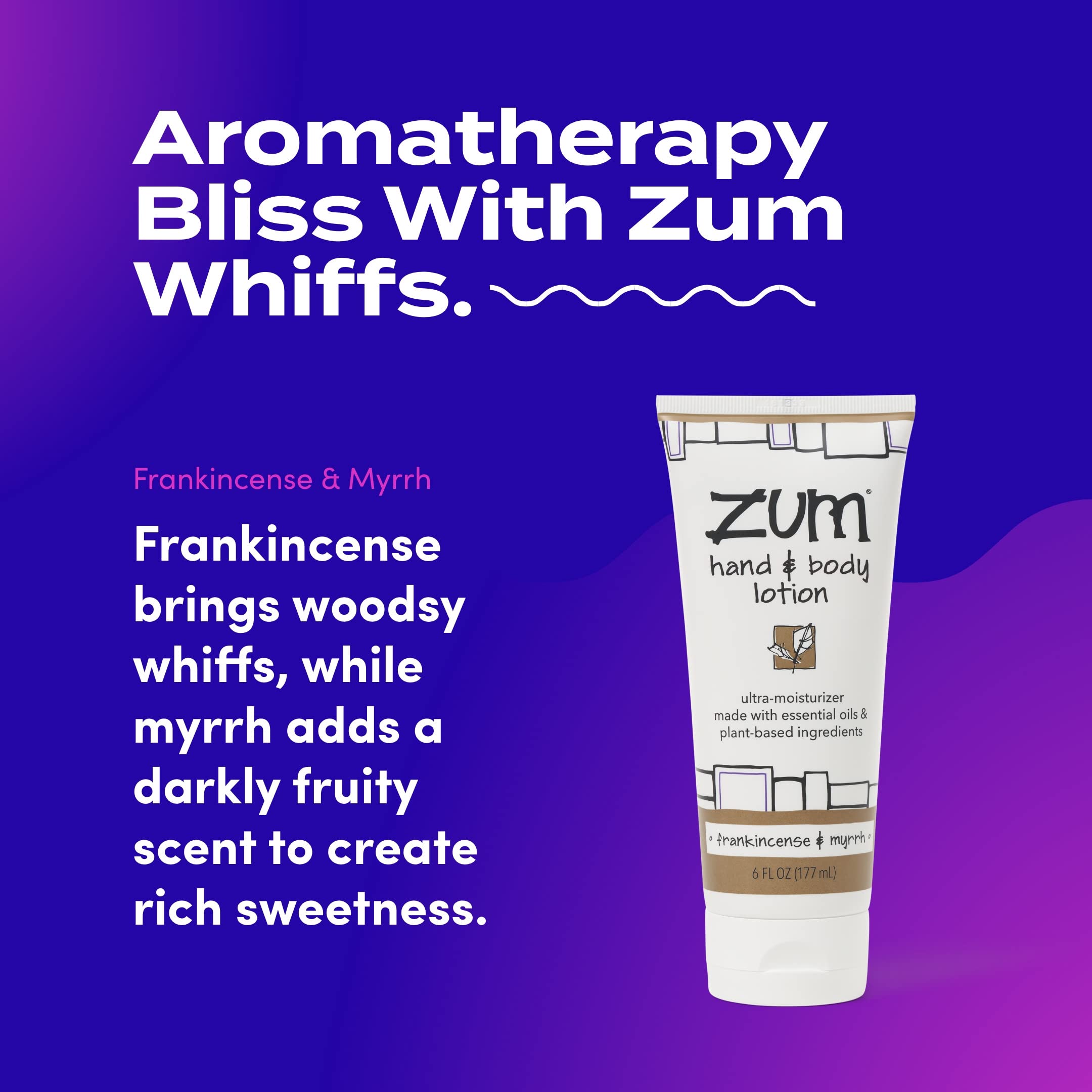 Zum Hand and Body Lotion - Frankincense & Myrrh - 6 fl oz (2 Pack)