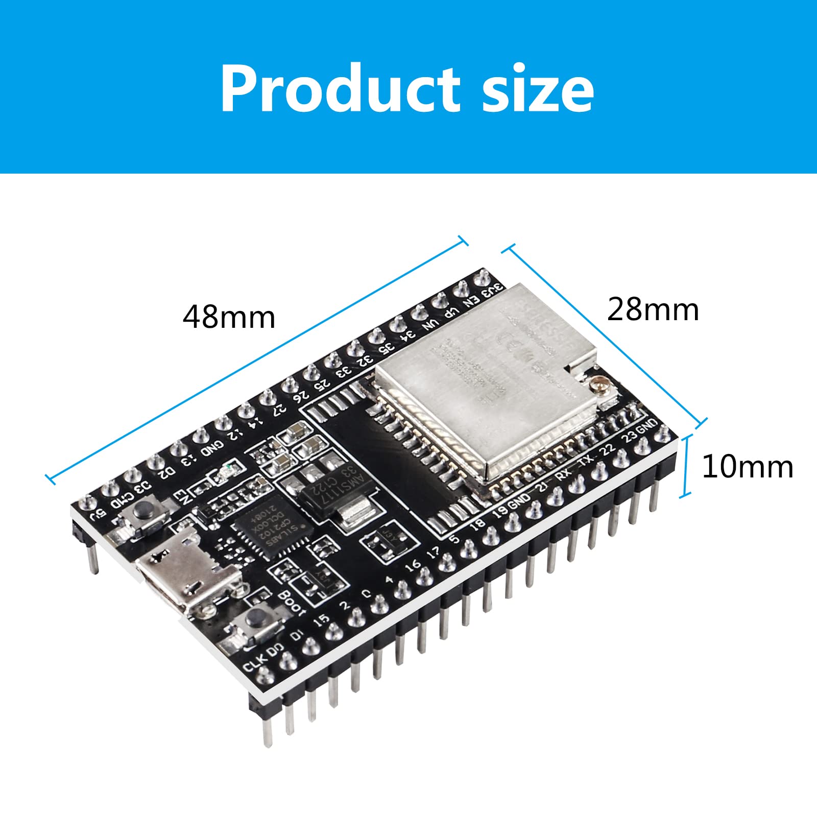 Alinan 4pcs ESP32-DevKitC Core Board ESP32 Development Board ESP32-WROOM-32U WiFi Bluetooth Development Board for Arduino IDE(ESP32-WROOM-32U)