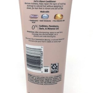 Pantene Pro-V Generation Beauty Full & Vibrant Sulfate Free Conditioner with Hyaluronic Acid for Fine or Thin & Colored Hair, 8 oz