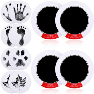 leinuosen 14 pcs paw print kit ink pad for pet dog hand foot prints inkless clean touch ink pad with 4 pcs paw print ink pads and 10 pcs cards family memory gift(black)