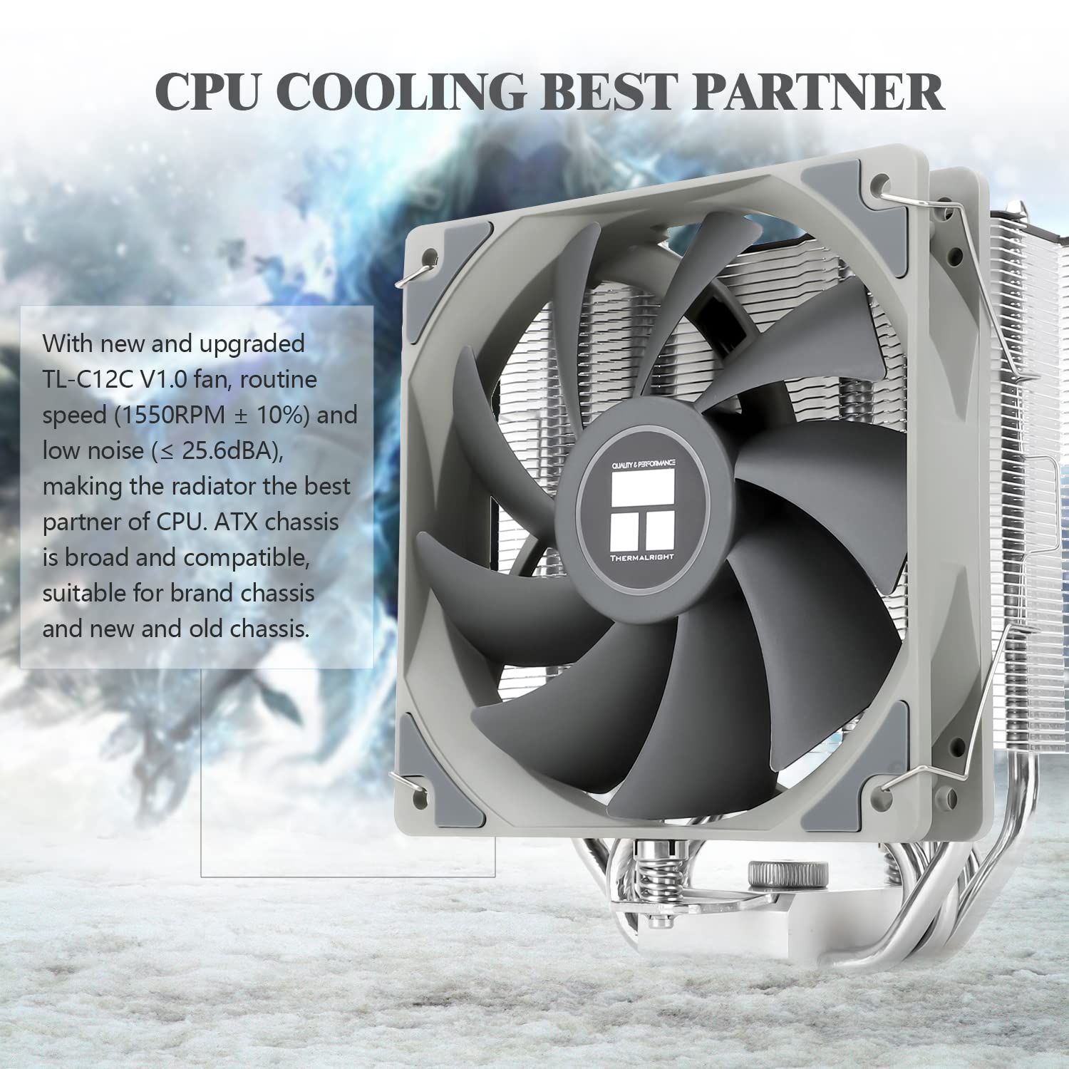 Thermalright Assassin King 120 SE CPU Air Cooler, 5 Heatpipes, TL-C12C PWM Fan, AGHP tochnology, for AMD AM4 AM5/Intel LGA 1700/1150/1151/1155/1200