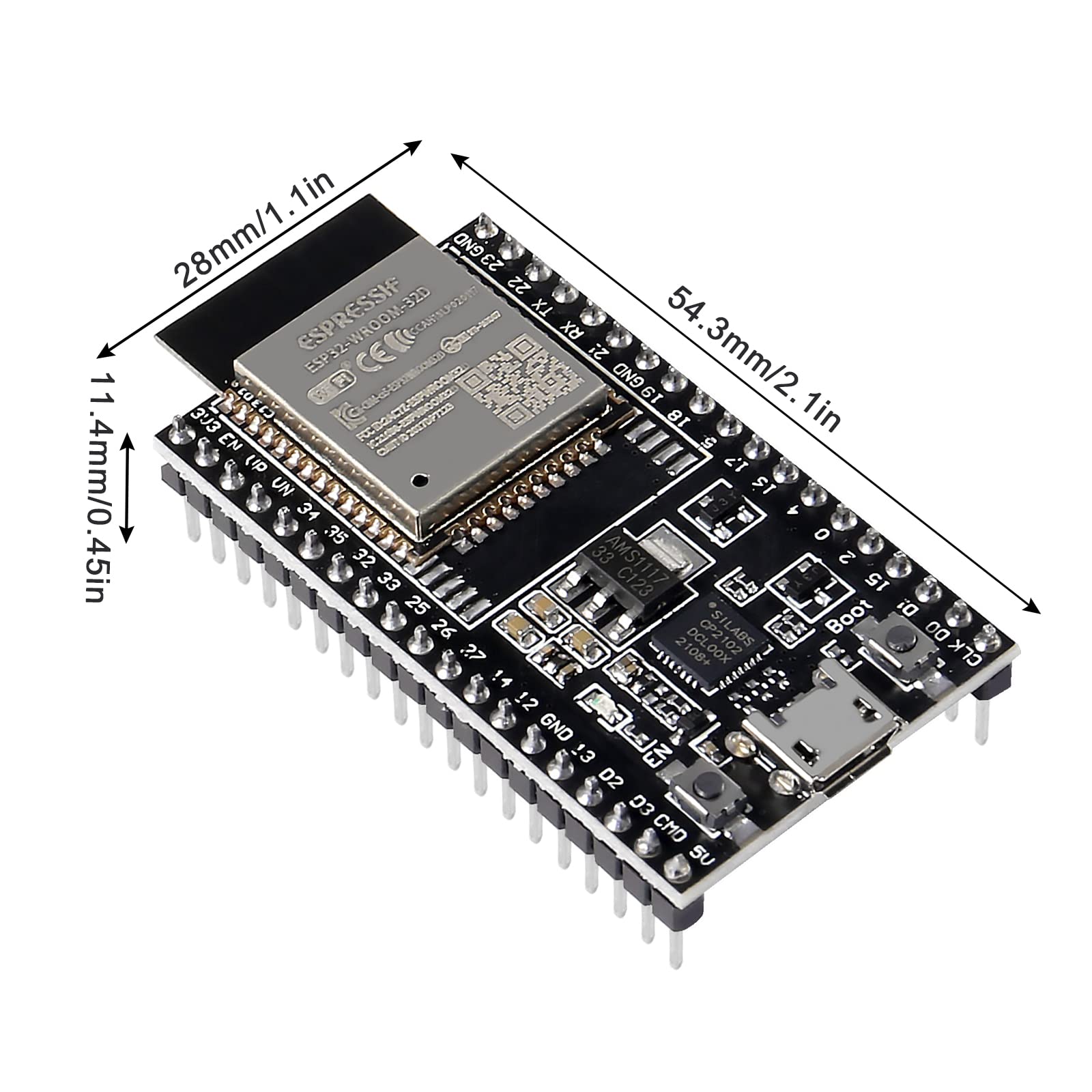 Alinan 4pcs ESP32-DevKitC Core Board ESP32 Development Board ESP32-WROOM-32D WiFi Bluetooth Development Board for Arduino IDE(ESP32-WROOM-32D)