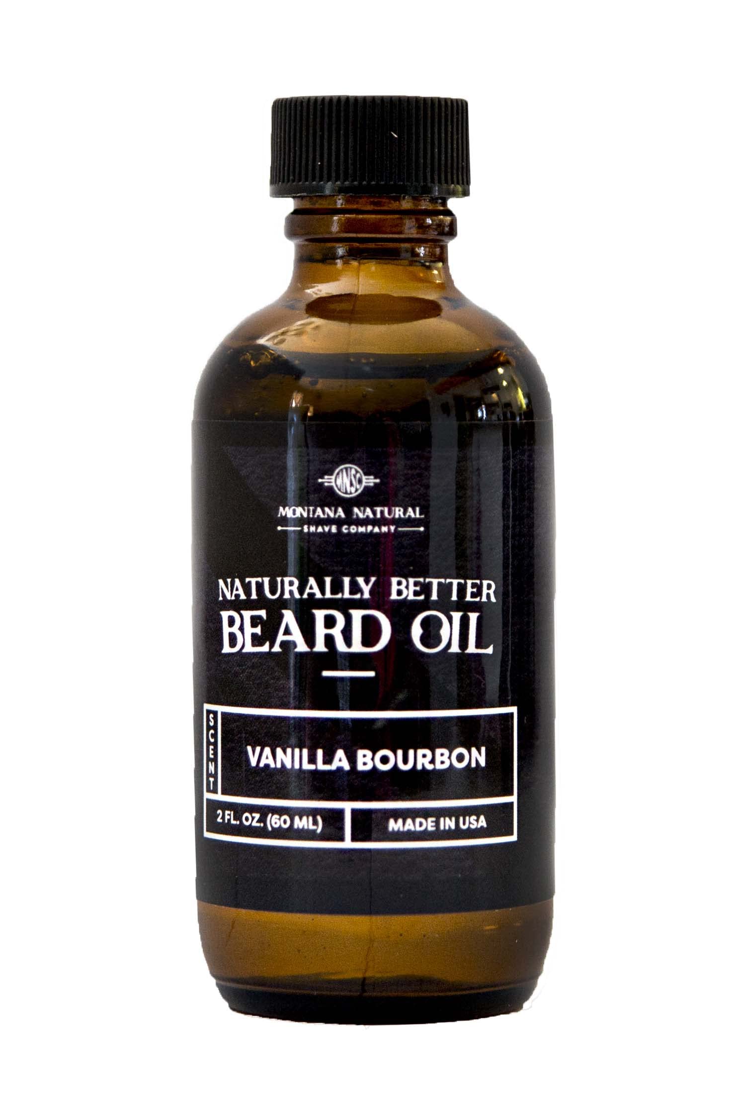 MNSC Vanilla Bourbon Naturally Better Beard Oil & Conditioner - Softens, Smooths, & Strengthens Beard Growth, Hypoallergenic, All-Natural, Plant-Derived, Handmade in USA