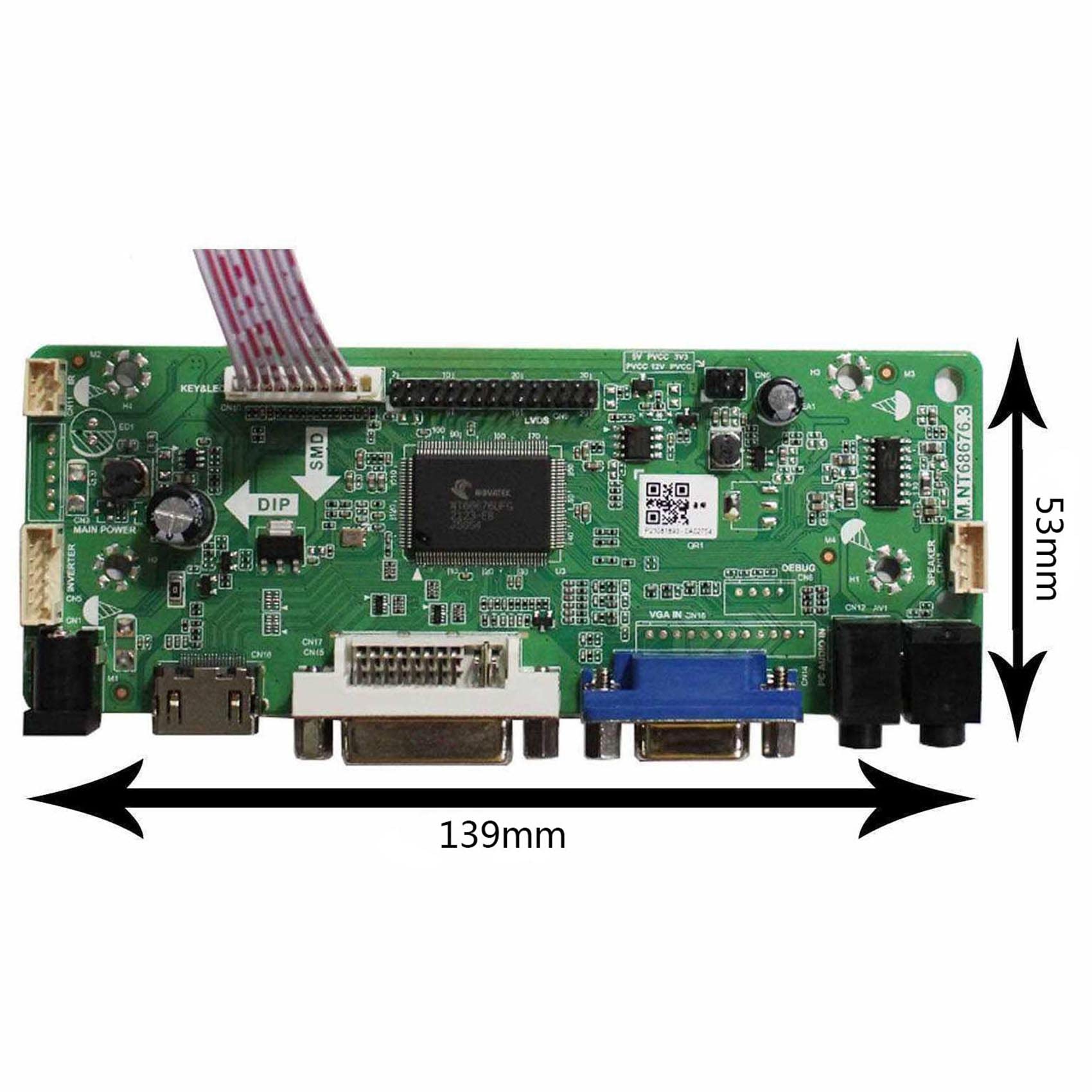 FanyiTek 21.5 inch M215HJJ 1920x1080 FHD 1000nit IPS LCD Screen and HD-MI VGA DVI Audio LVDs Controller Board