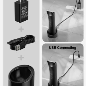 Charging Dock Compatible with MANSCAPED 3.0&2.0 as Replacement for Manscaped Charger Dock with AC Adapter 4.9FT Power Cord for The Lawn Mower 3.0/2.0 and The Weed Whacker Nose and Ear Hair Trimmer