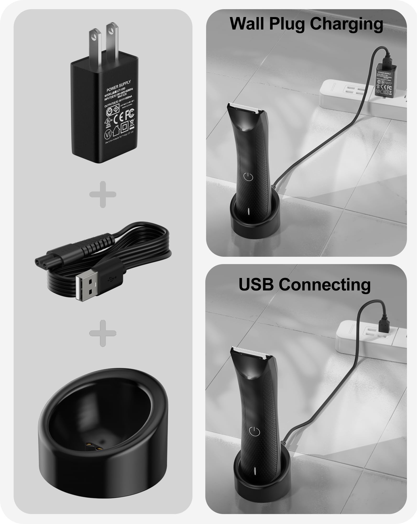 Charging Dock Compatible with MANSCAPED 3.0&2.0 as Replacement for Manscaped Charger Dock with AC Adapter 4.9FT Power Cord for The Lawn Mower 3.0/2.0 and The Weed Whacker Nose and Ear Hair Trimmer