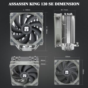 Thermalright Assassin King 120 SE CPU Air Cooler, 5 Heatpipes, TL-C12C PWM Fan, AGHP tochnology, for AMD AM4 AM5/Intel LGA 1700/1150/1151/1155/1200