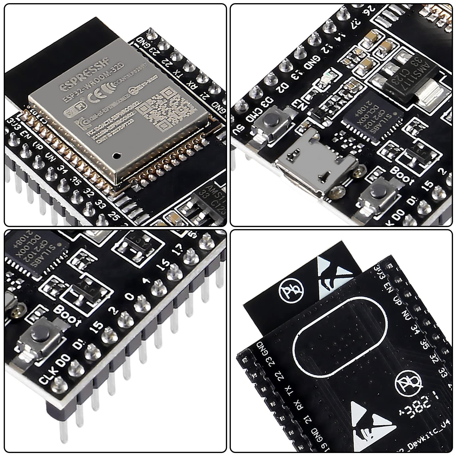 Alinan 4pcs ESP32-DevKitC Core Board ESP32 Development Board ESP32-WROOM-32D WiFi Bluetooth Development Board for Arduino IDE(ESP32-WROOM-32D)