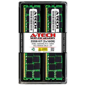 a-tech 32gb kit (2x16gb) memory ram for hp z820 workstation - ddr3 1600mhz pc3-12800 ecc registered rdimm 2rx4 1.5v - server