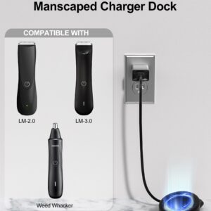 Charging Dock Compatible with MANSCAPED 3.0&2.0 as Replacement for Manscaped Charger Dock with AC Adapter 4.9FT Power Cord for The Lawn Mower 3.0/2.0 and The Weed Whacker Nose and Ear Hair Trimmer