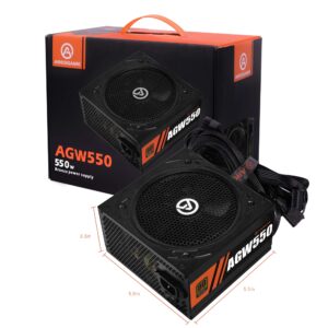 Power Supply 550W 80+ Bronze Certified PSU (ARESGAME, AGW550)