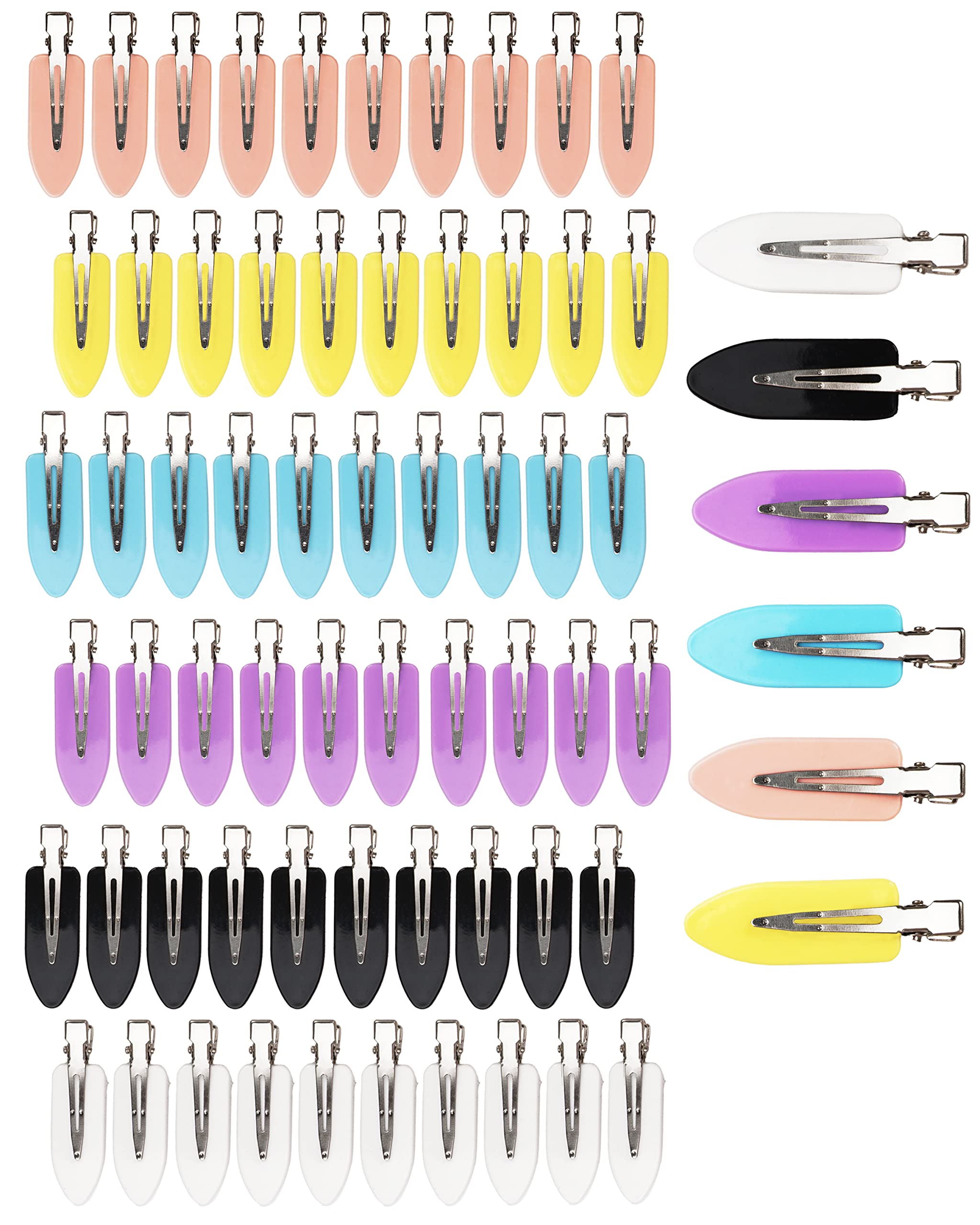 No Crease Hair Clips, 60 Pcs 2.3in Duck Billed Clips for Hair Sectioning and Styling (6 Colors)