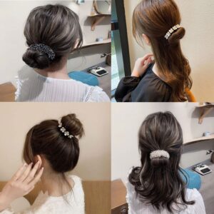 JDXN 6 Pieces Shining Flower Hair Bun Makers - Twist Bun Accessories with French Hairstyle for Girls (Mixed Color Set 1)