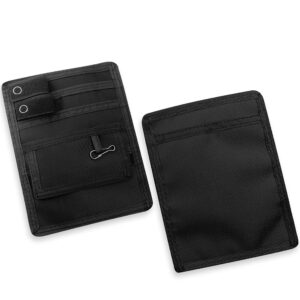 asa techmed nurse pocket organizer, nylon 5 pocket nurse scrub organizer, 6 inch x 5 inch, black