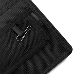 ASA TECHMED Nurse Pocket Organizer, Nylon 5 Pocket Nurse Scrub Organizer, 6 Inch x 5 inch, Black