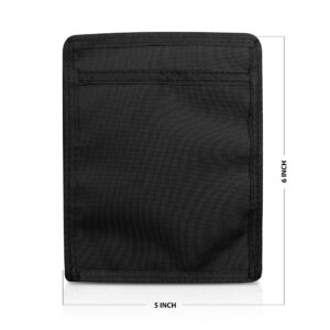 ASA TECHMED Nurse Pocket Organizer, Nylon 5 Pocket Nurse Scrub Organizer, 6 Inch x 5 inch, Black