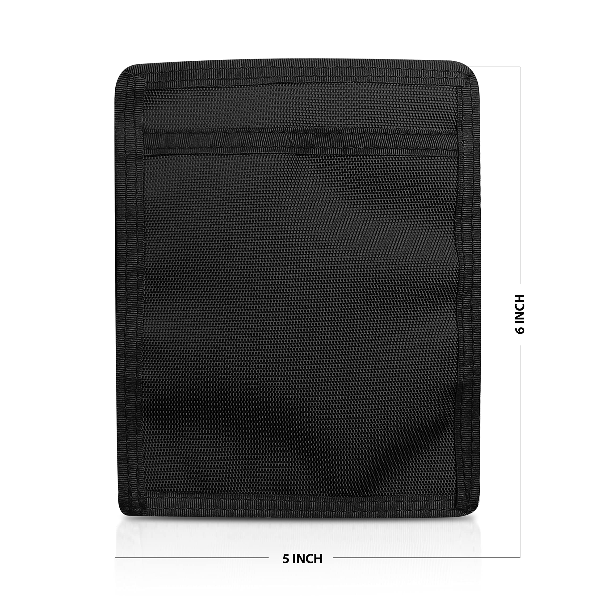 ASA TECHMED Nurse Pocket Organizer, Nylon 5 Pocket Nurse Scrub Organizer, 6 Inch x 5 inch, Black