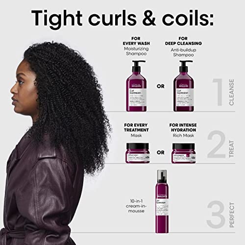 L'Oreal Professionnel Curl Expression Moisturizing Shampoo | For Curly and Coily Hair | Hydrates and Detangles Curls | 16.9 Fl. Oz.