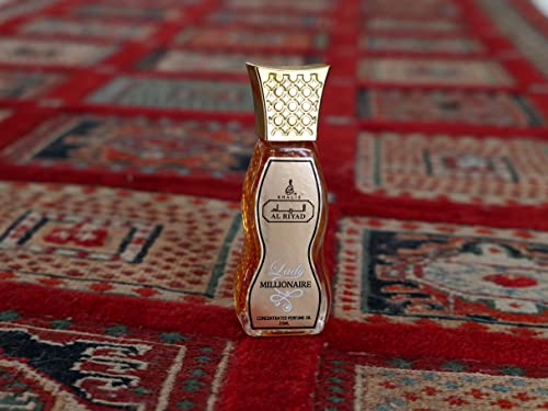 Maison d'Orient LADY MILLIONARIE 20 mL Roll On Oil Perfume For Women, Mini Perfume Bottle, Parfum For Women. AL RIYAD Perfume Oil Roll On (Perfumes Arabes de Mujer)