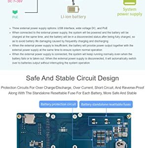 Waveshare PoE UPS Uninterruptible Power Supply Base Board for Raspberry Pi Compute Module 4 with Gigabit Ethernet/Dual HDMI/Quad USB2.0 etc.Interfaces