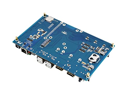 Waveshare PoE UPS Uninterruptible Power Supply Base Board for Raspberry Pi Compute Module 4 with Gigabit Ethernet/Dual HDMI/Quad USB2.0 etc.Interfaces