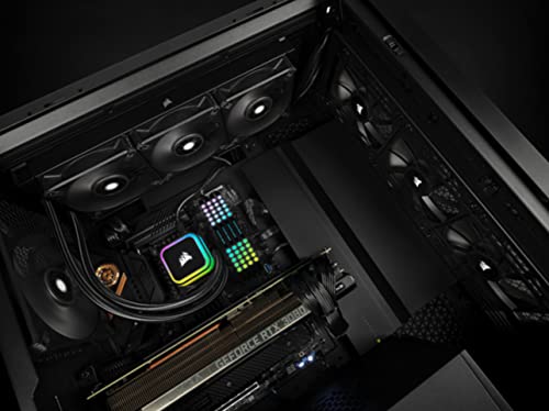 Corsair iCUE H100i RGB Elite Liquid CPU Cooler (16 Dynamic RGB LEDs, 120mm AF Elite Series FDB Fans, 240mm Radiator, iCUE Software Compatible, LGA 1700, 1200, 115X, 2066, and AM4 Sockets) Black