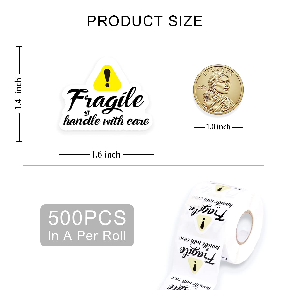 Cute Fragile Stickers,Funny Fragile Handle with Care Business Stickers,Fragile Stickers for Packing,Mail Envelopes Shipping Stickers for Small Business 500 PCS