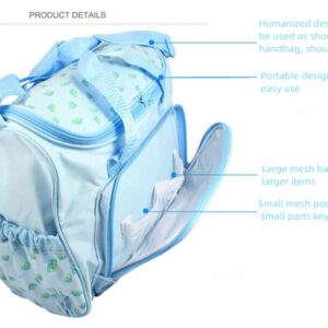 4 pcs Baby Diaper Bag Tote,Mommy Bag for Hospital,Maternity Tote, Waterproof, Multi-Functional, Large Capacity for Mom and Dad (Blue)