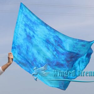 Winged Sirenny Porphetic Praise Dance Worship Flex Flags, 50" Rectangular Dance Ministry Streamer (Blue Moon)