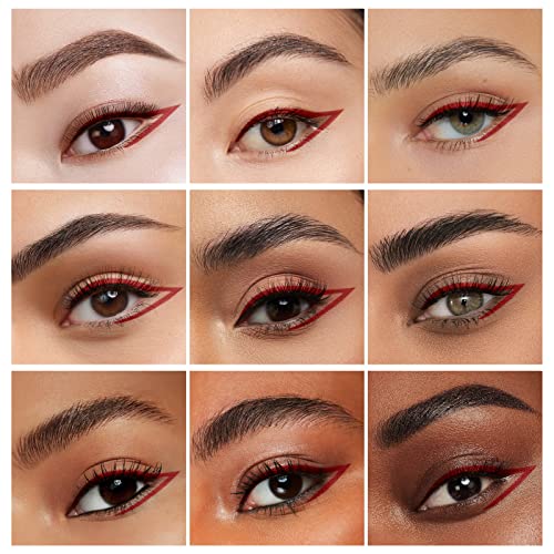 Matte Red Liquid Eyeliners Eye Liner Eyeliner Eye Makeup Bright Colors Waterproof Smooth & No Fading for Women Make Up Eye (Red)