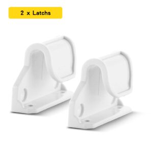 Dearlomum Retractable Baby Gate Replacement Parts, Original Hardware Set (Including 2 x Latchs + 2 x Brackets + 1 Set of Screws) for Retractable Gate Asin B09K7JBSN3/B09K7HTZVW/B09XMN89J4（White)