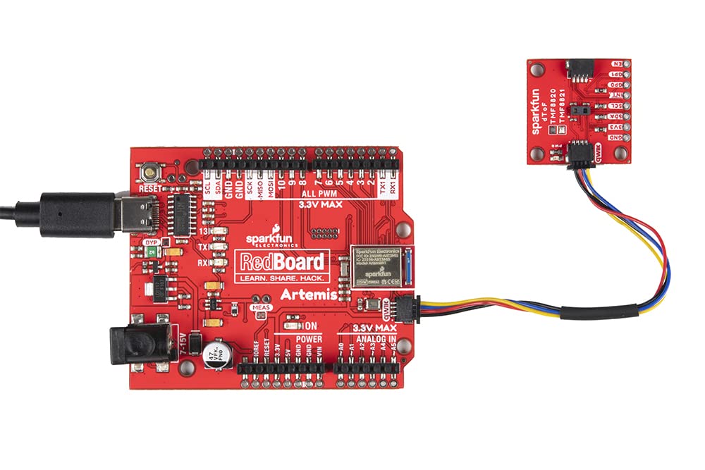 SparkFun Qwiic dToF Imager - TMF8821-5000mm Detection Range - 3x3-4x4-3x6 multizone Output Data - Very Wide dynamically Adjustable Field of View - VCSEL - TDC - histogram Technology - LDAF