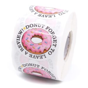 cute small business stickers,funny don't forget to leave review doughnut business stickers,thank you stickers,doughnut packaging stickers, mail envelopes shipping stickers for small business,500 pcs