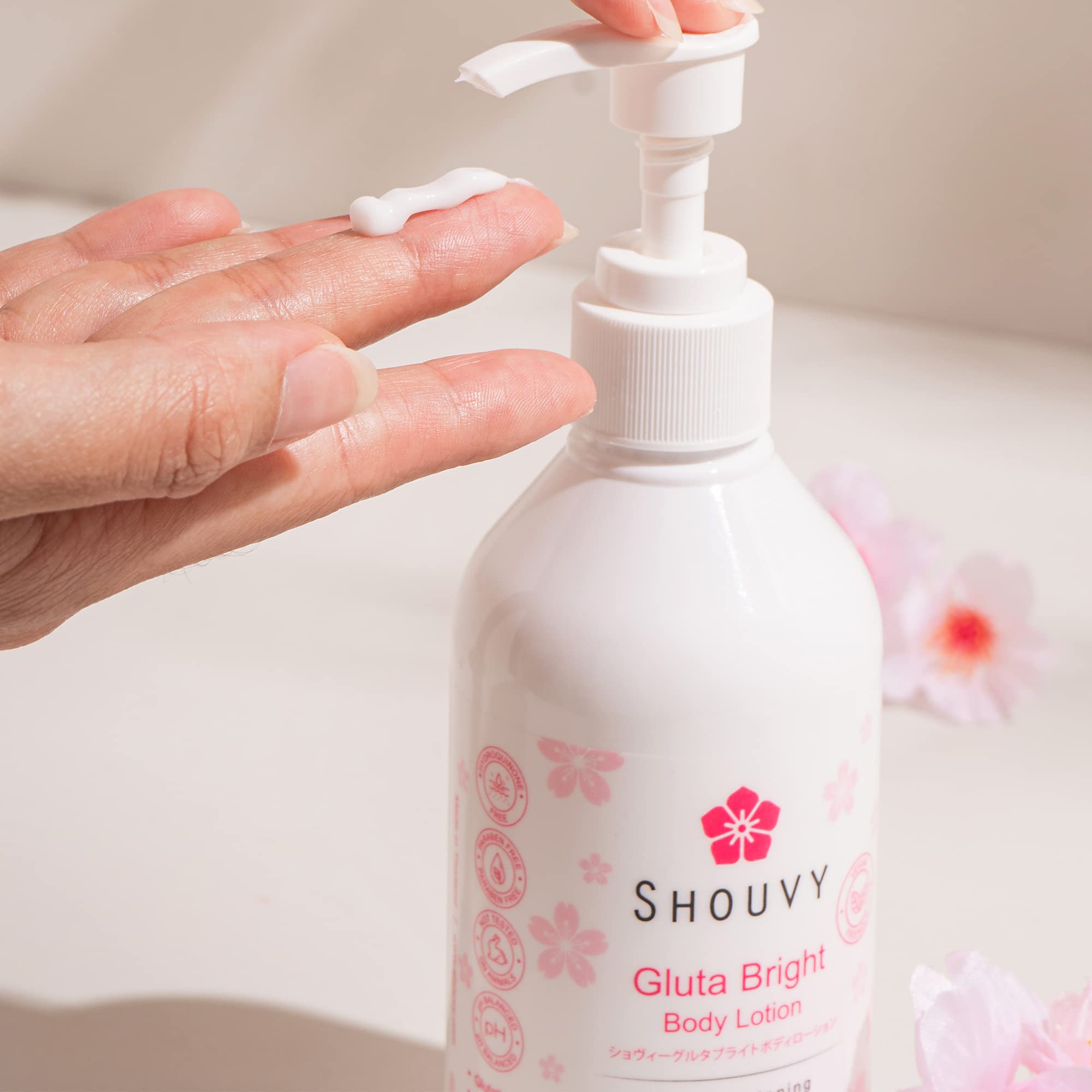 Shouvy Pure Glutathione Brightening Body Lotion for Dark Spots, Smoothing, Even Skin Tone, Intense Hydration & Body Moisturizers with Arbutin, Vitamin C, AHA- Vegan Lotion, 8.28 Fl Oz Bottle