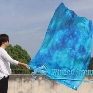 Winged Sirenny Porphetic Praise Dance Worship Flex Flags, 50" Rectangular Dance Ministry Streamer (Blue Moon)