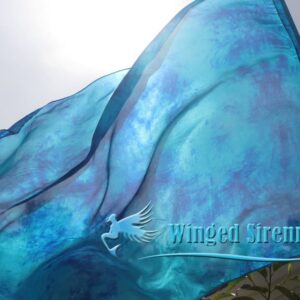 Winged Sirenny Porphetic Praise Dance Worship Flex Flags, 50" Rectangular Dance Ministry Streamer (Blue Moon)