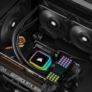 Corsair iCUE H100i RGB Elite Liquid CPU Cooler (16 Dynamic RGB LEDs, 120mm AF Elite Series FDB Fans, 240mm Radiator, iCUE Software Compatible, LGA 1700, 1200, 115X, 2066, and AM4 Sockets) Black