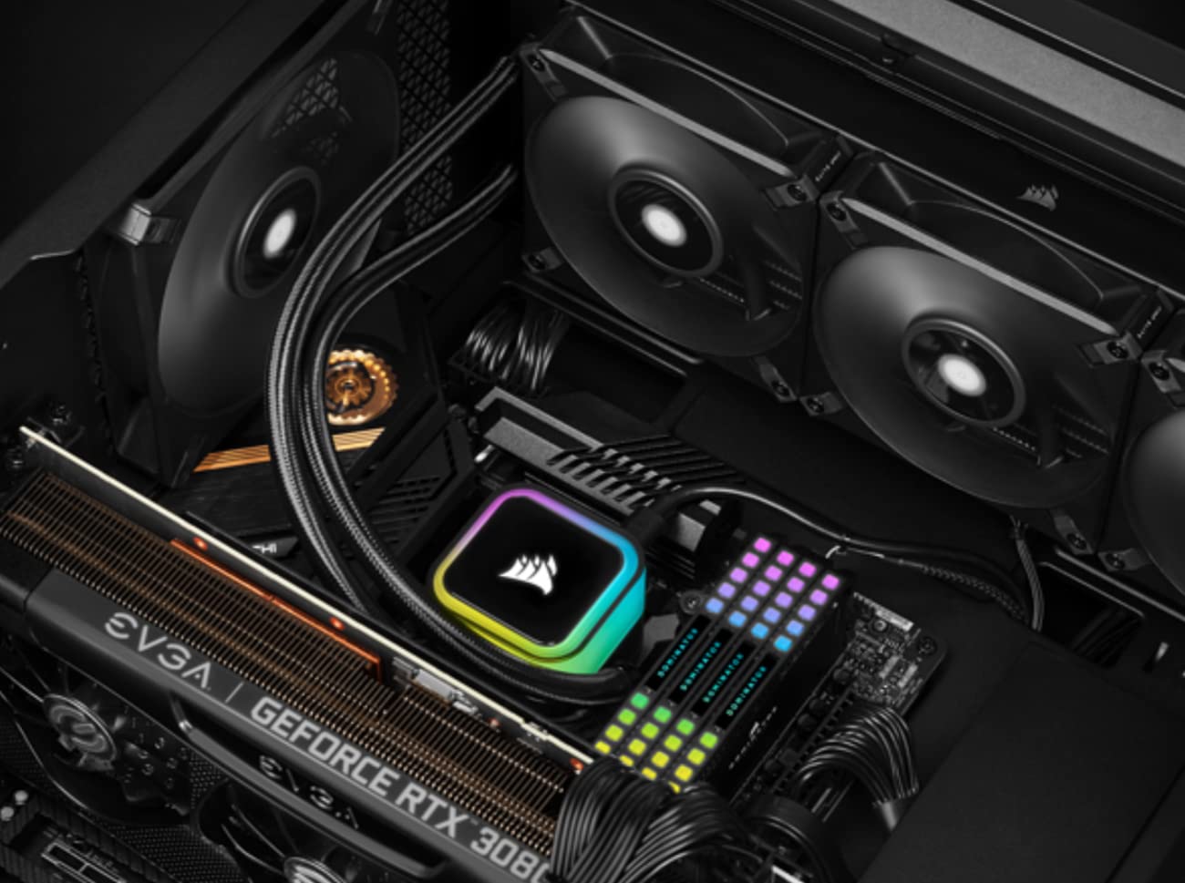 Corsair iCUE H100i RGB Elite Liquid CPU Cooler (16 Dynamic RGB LEDs, 120mm AF Elite Series FDB Fans, 240mm Radiator, iCUE Software Compatible, LGA 1700, 1200, 115X, 2066, and AM4 Sockets) Black