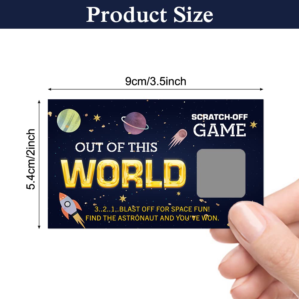 Haizct 50 Pack Rocket Ship Baby Shower Game Scratch Off Cards for Baby Shower, Baby Shower Activity and Idea (Out Of This World)