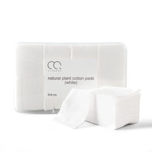 c-queen 800pcs cotton pads makeup remover and facial cleansing square cotton pads for sensitive skin, non-tearing chemical free lint-free, pure cotton (800 count thin)