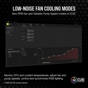 Corsair iCUE H100i RGB Elite Liquid CPU Cooler (16 Dynamic RGB LEDs, 120mm AF Elite Series FDB Fans, 240mm Radiator, iCUE Software Compatible, LGA 1700, 1200, 115X, 2066, and AM4 Sockets) Black