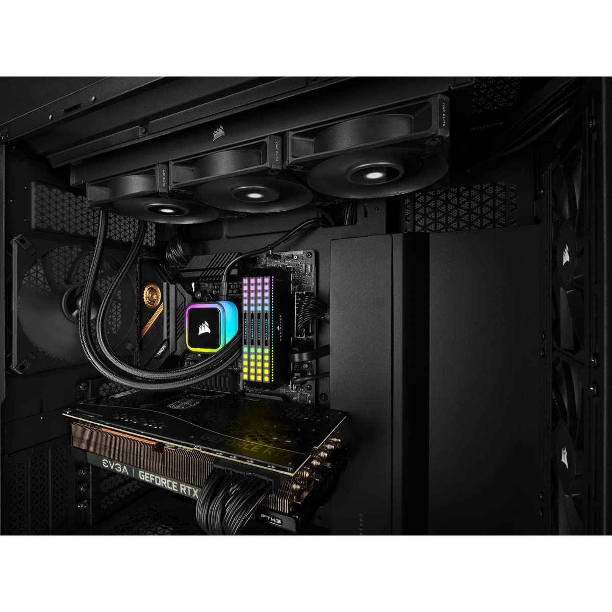 Corsair iCUE H150i RGB Elite Liquid CPU Cooler (16 Dynamic RGB LEDs, 120mm AF Elite Series FDB Fans, 360mm Radiator, iCUE Software Compatible, LGA 1700, 1200, 115X, 2066, and AM4 Sockets) Black