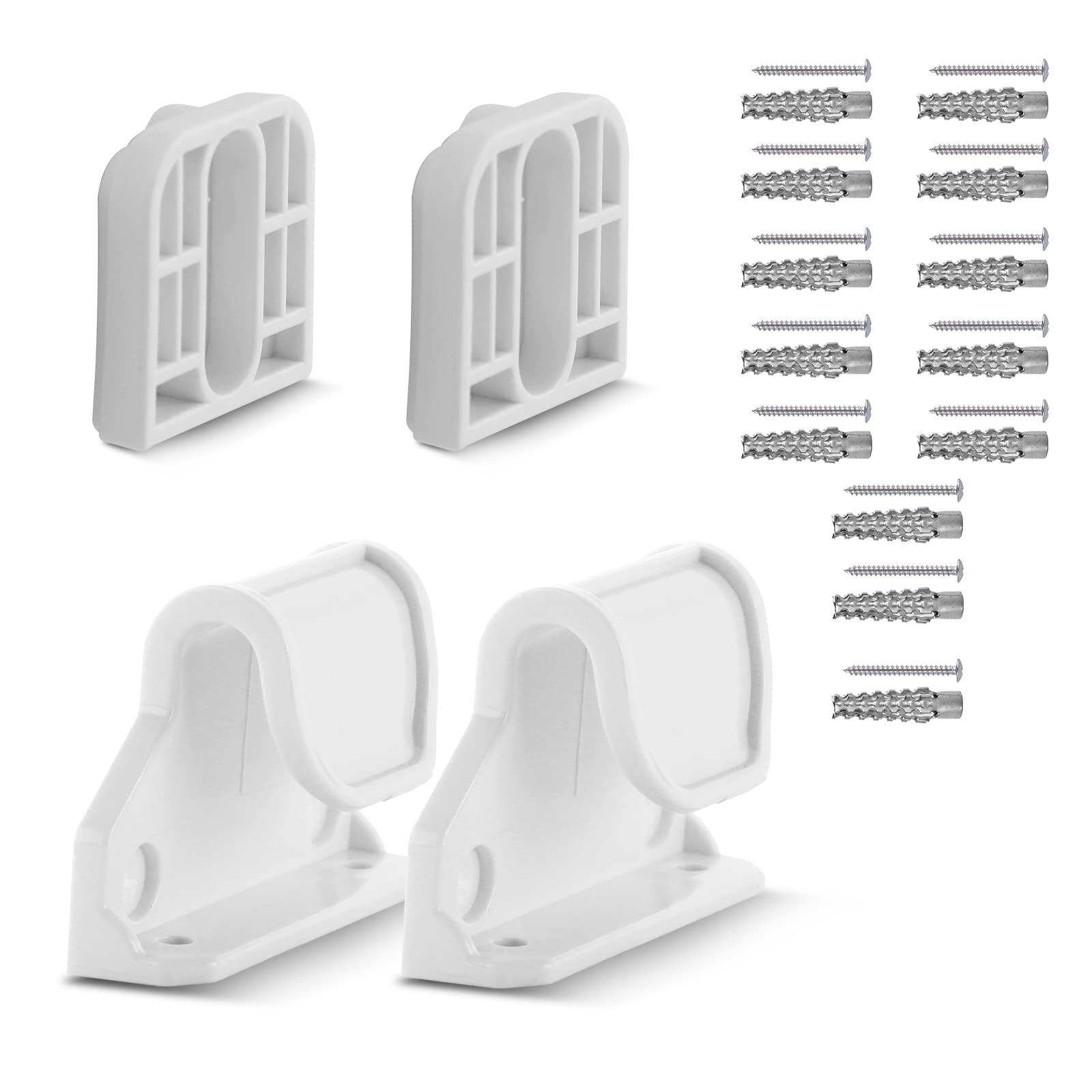 Dearlomum Retractable Baby Gate Replacement Parts, Original Hardware Set (Including 2 x Latchs + 2 x Brackets + 1 Set of Screws) for Retractable Gate Asin B09K7JBSN3/B09K7HTZVW/B09XMN89J4（White)