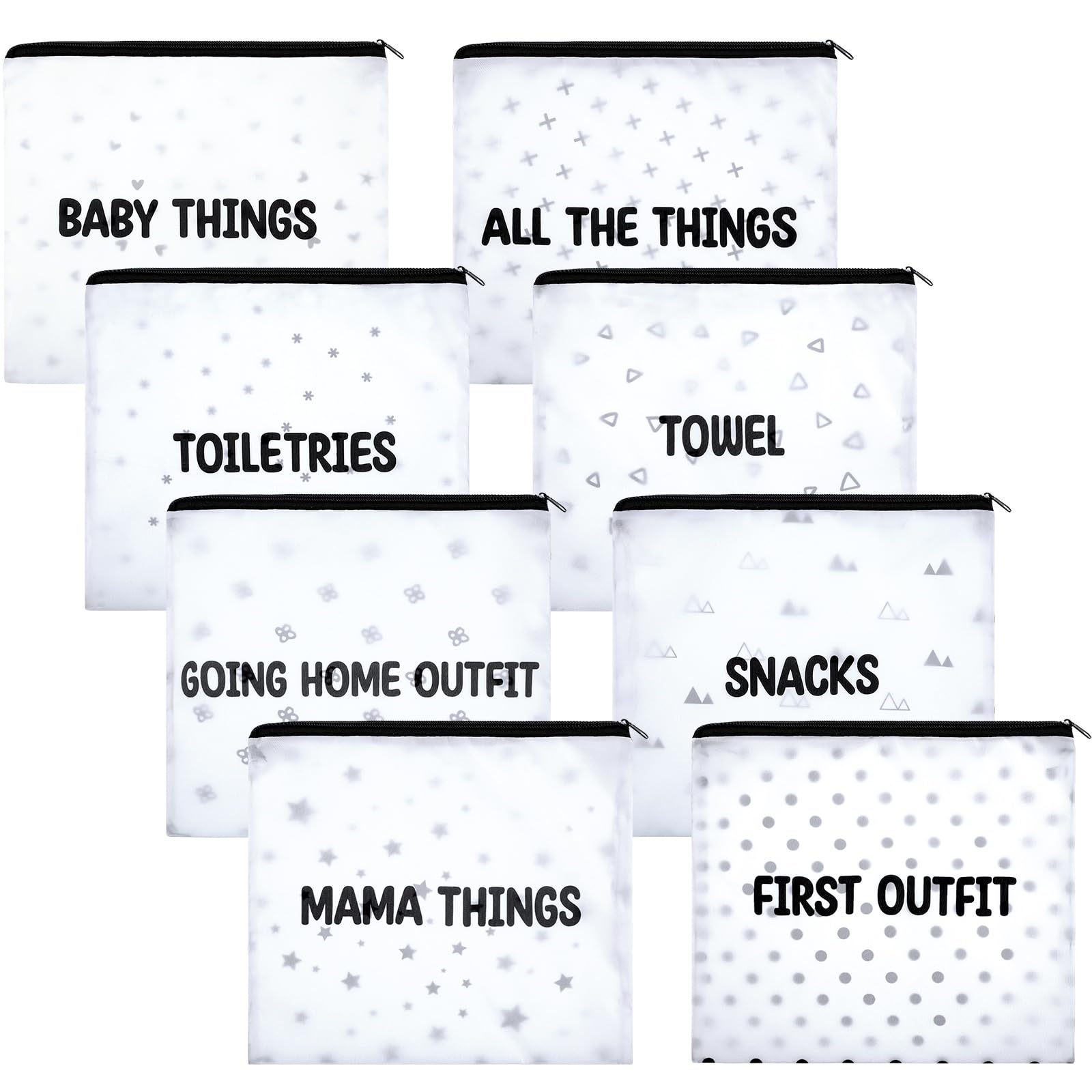 8 Packs Hospital Bags for Labor and Delivery Diaper Bag Organizing Pouches Travel Maternity Bag 8 Sorts Hospital Bag Essentials for Baby, Expecting Moms and New Mothers Mommy, 10.63 x 9.25 Inches