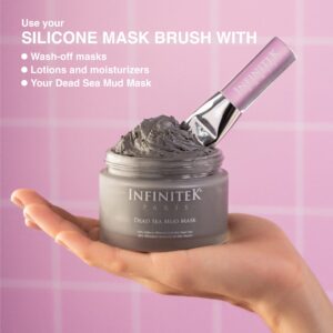 Infinitek Paris Silicone Face Mask Brush - Premium Skin Care Tool for Facial, Sleeping Masks, Mud Masks, and Body Lotion Application. White Facial Cleansing Mask Brush, and Face Mask Applicator