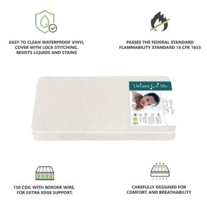 Dream On Me Starry Night 150" Continuous Coil Inner Spring Crib and Toddler Bed Mattress, Grey Stars Waterproof Vinyl Cover | Greenguard Gold and JPMA Certified | Maximum Support and Safety