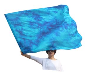 winged sirenny porphetic praise dance worship flex flags, 50" rectangular dance ministry streamer (blue moon)