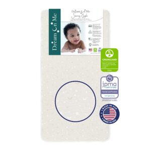 dream on me starry night 150" continuous coil inner spring crib and toddler bed mattress, grey stars waterproof vinyl cover | greenguard gold and jpma certified | maximum support and safety